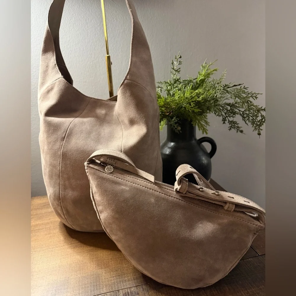 The Sak Suede 120 Hobo & Tess Sling/Crossbody Bag Set